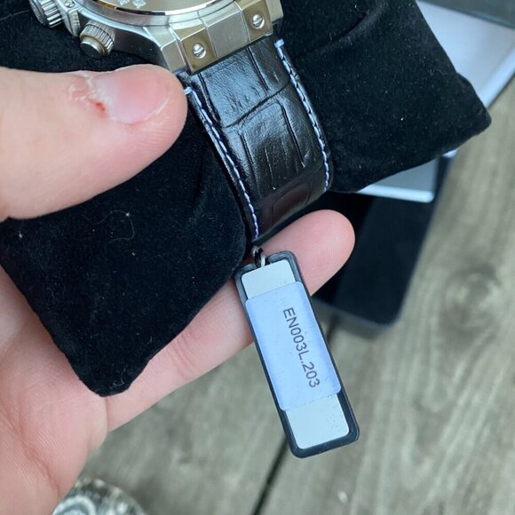 NEW Tonino Lamborghini Men's Chronograph Diamond Bezel Leather Strap Watch - Picture 15 of 16